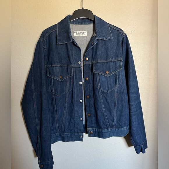Vintage Outlaws Graphic Denim Jacket Size Large Boxy Fit - Picture 2 of 6